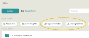 E-signed documents quick access